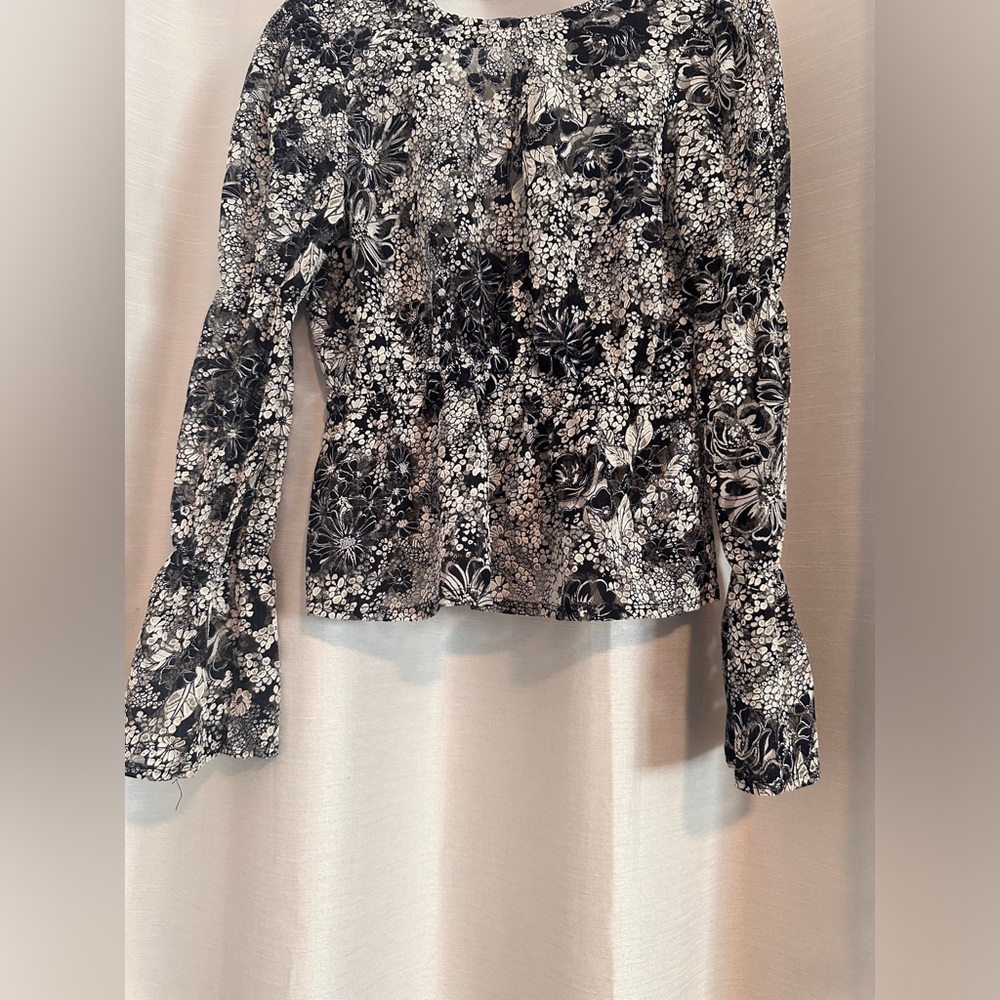 Top shop blue and white blouse